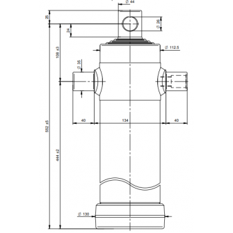 Teleskopski cilinder 4 stopnje 7 ton 1710 mm z luknjo 3068F